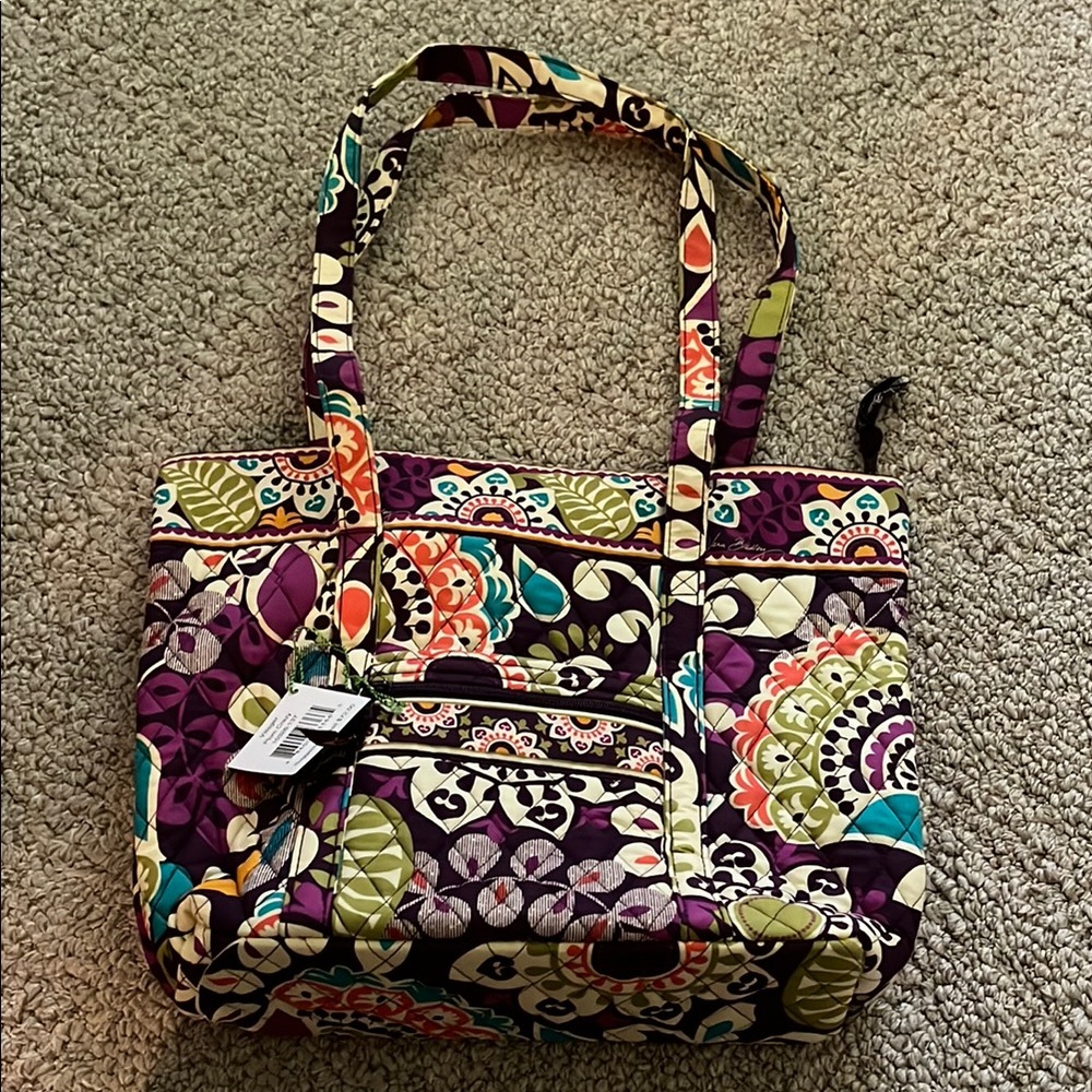 Vera Bradley Purple and Green Patterned Tote